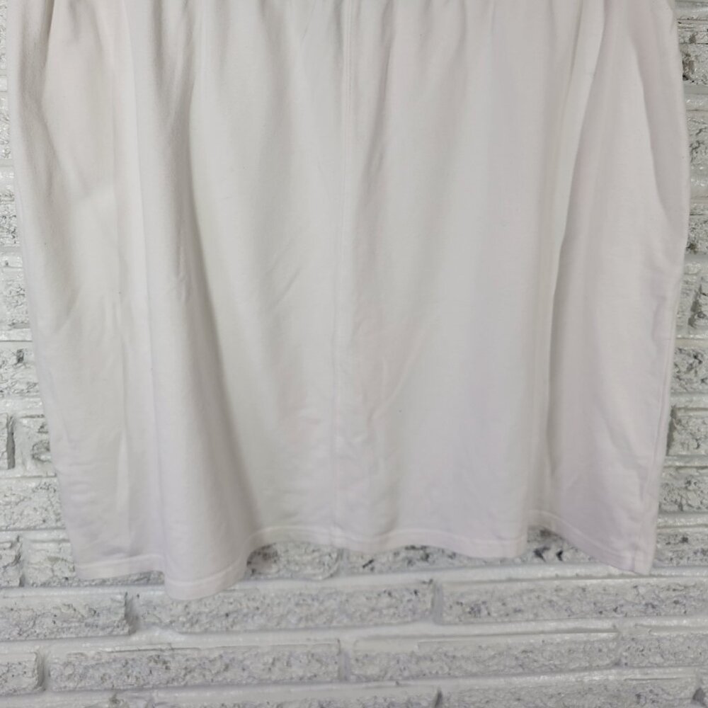 Talbots Women's 2X Plus White A-Line Skirt Mini Cotton Blend Pull-On WHI33E - Picture 4 of 9